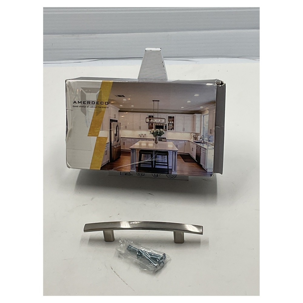 Amerdeco 10 Pack Arched Cabinet Pulls Satin Nickel Drawer Handles Modern